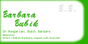 barbara bubik business card